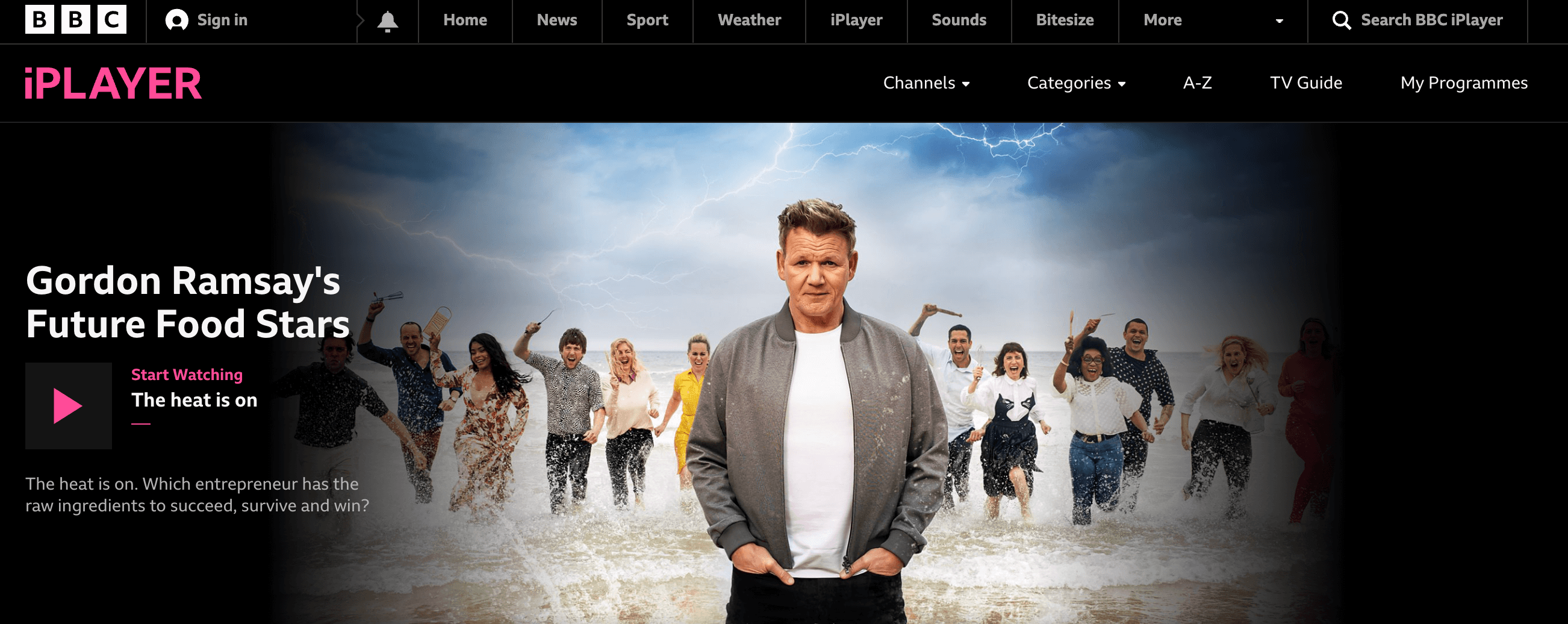click on sign in - how to get BBC iPlayer in Canada