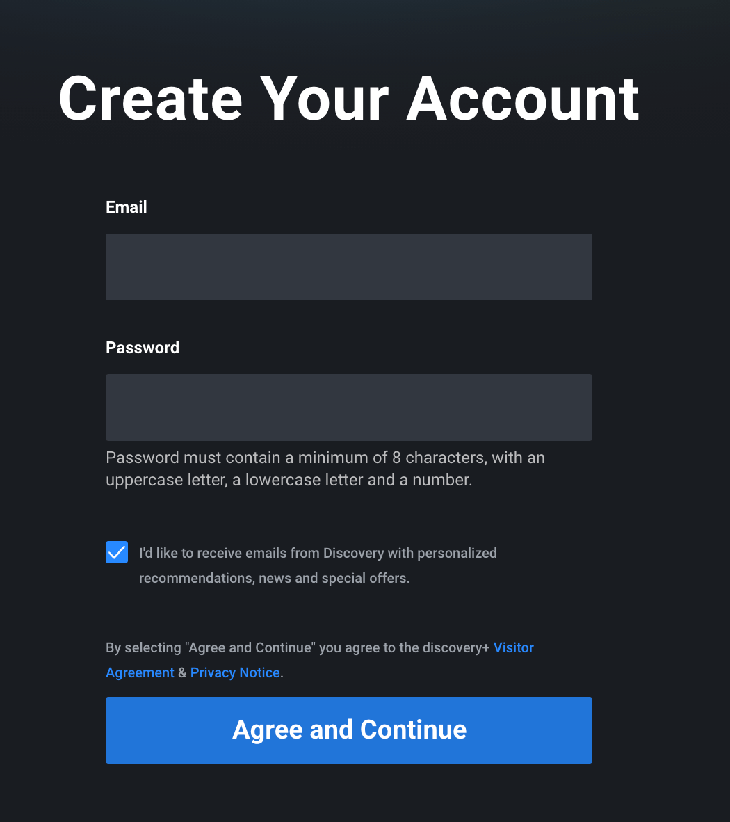enter your email and password