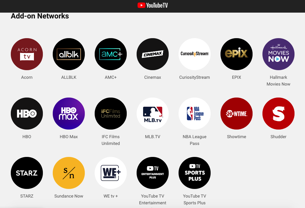 YouTube TV Channels
