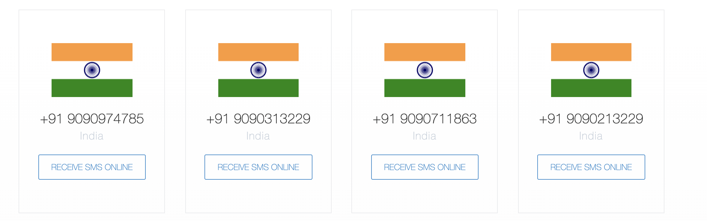 Click on Receive SMS Online