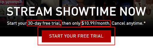 How to get Showtime in Canada step 1
