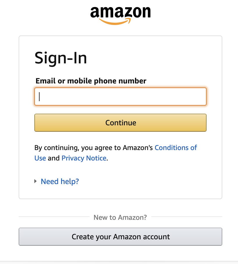 Click Create You Amazon Account - How to Sign Up for Amazon Freevee in Canada step 2