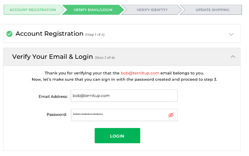 login with your email and login