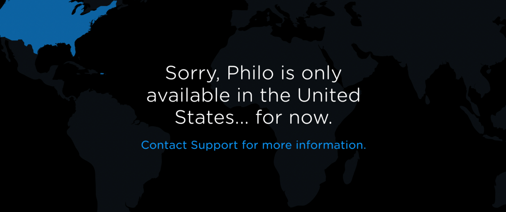 Philo TV geo-location error while trying to access in Canada