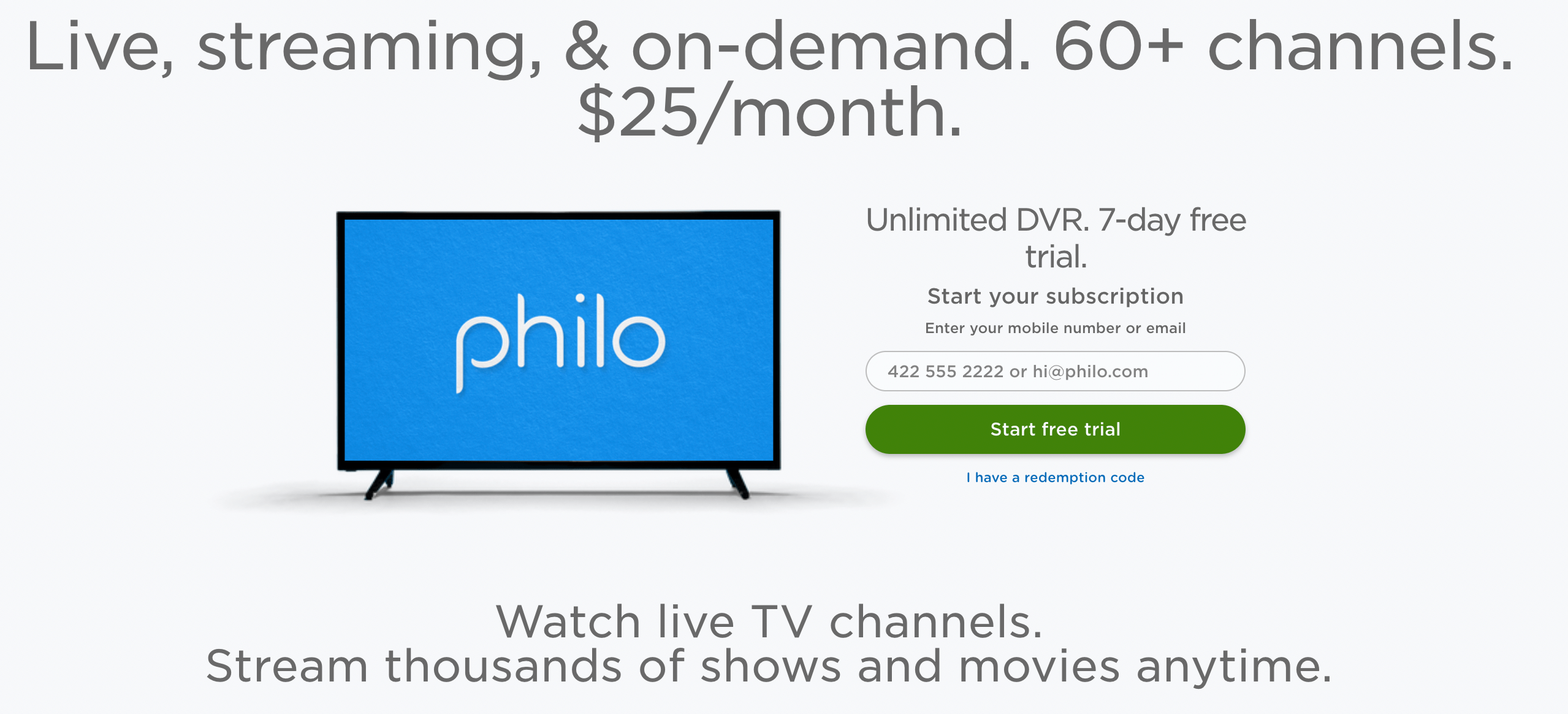 How to Get Philo TV in Canada step 1