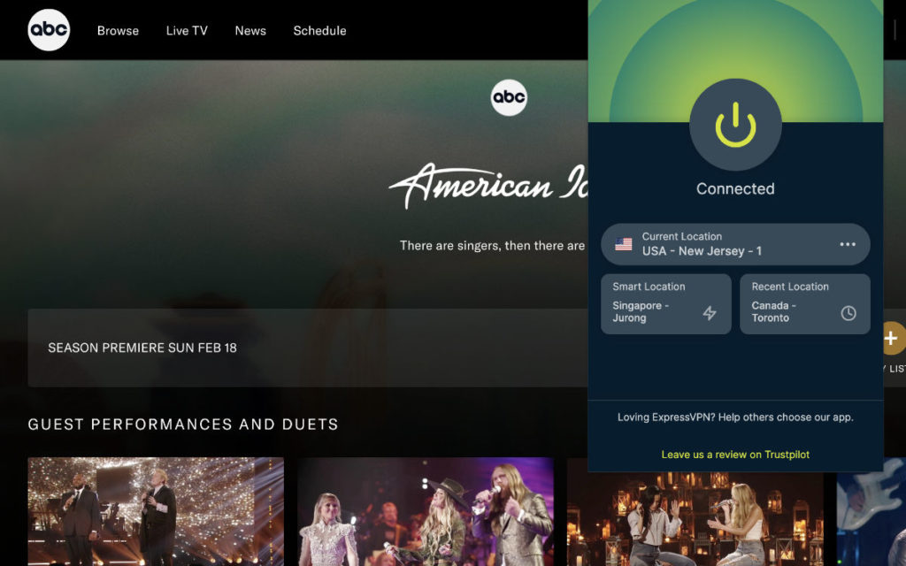 Watch American Idol season 22 live online on ABC in Canada with a VPN